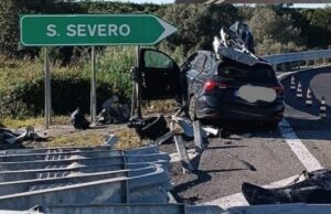 Dramma sull’A14 a San Severo: perde la vita un uomo, la moglie elitrasportata in gravi condizioni