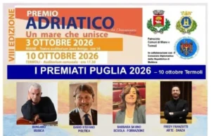 PREMIO ADRIATICO 2026, APRICENA TRA LE ECCELLENZE PUGLIESI: RICONOSCIMENTO A BARBARA SAVINO