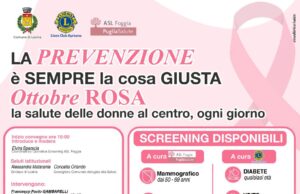 LESINA CHIUDE L’OTTOBRE ROSA: SABATO 31 OTTOBRE UNA GIORNATA DEDICATA ALLA PREVENZIONE E ALLA SALUTE DELLE DONNE